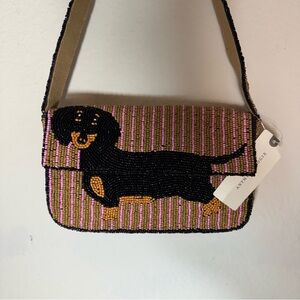 Anthropologie Fiona Beaded Dachshund Handbag